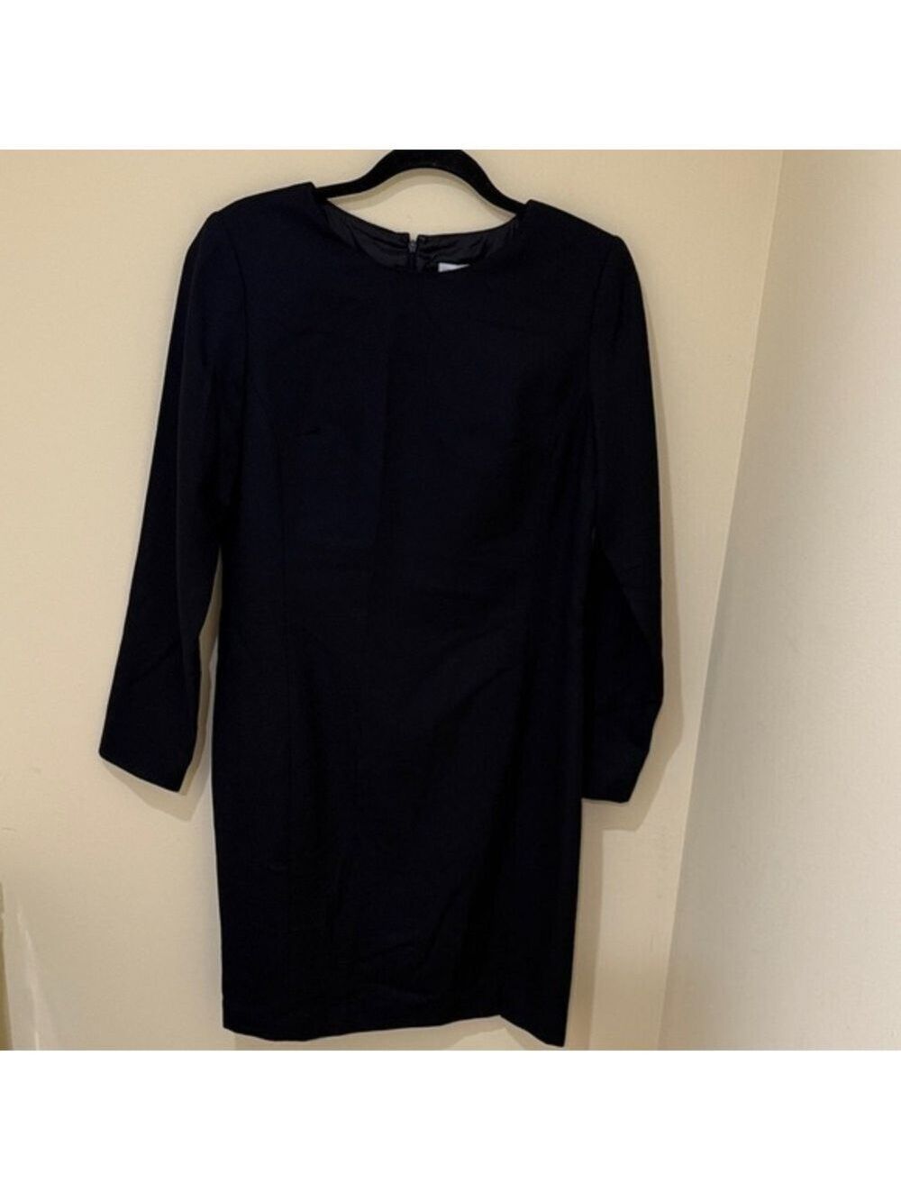 JG Hook  Vintage Long Sleeve Classic Black Sheath Women’s Midi Dress  Size 10/M